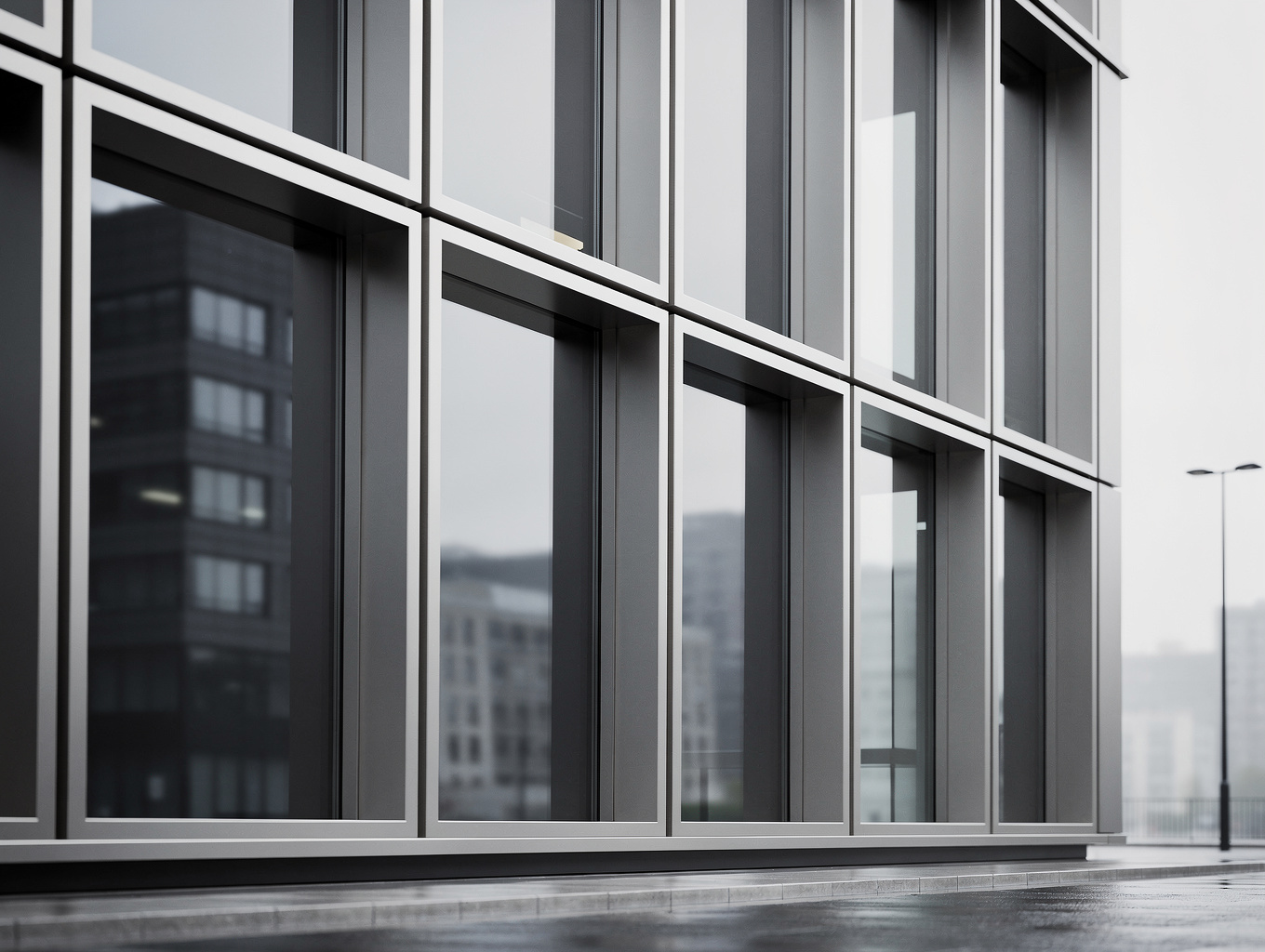Modernes Gewerbezentrum mit Glasfassade